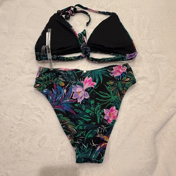 New! Victoria's Secret Black Palm Bikini Set 45563 - Picture 12 of 16